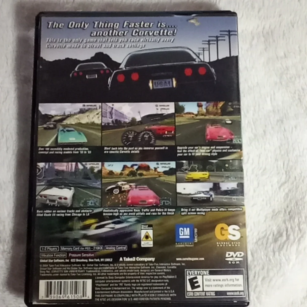 Sony PlayStation 2 Corvette Game - Black Case